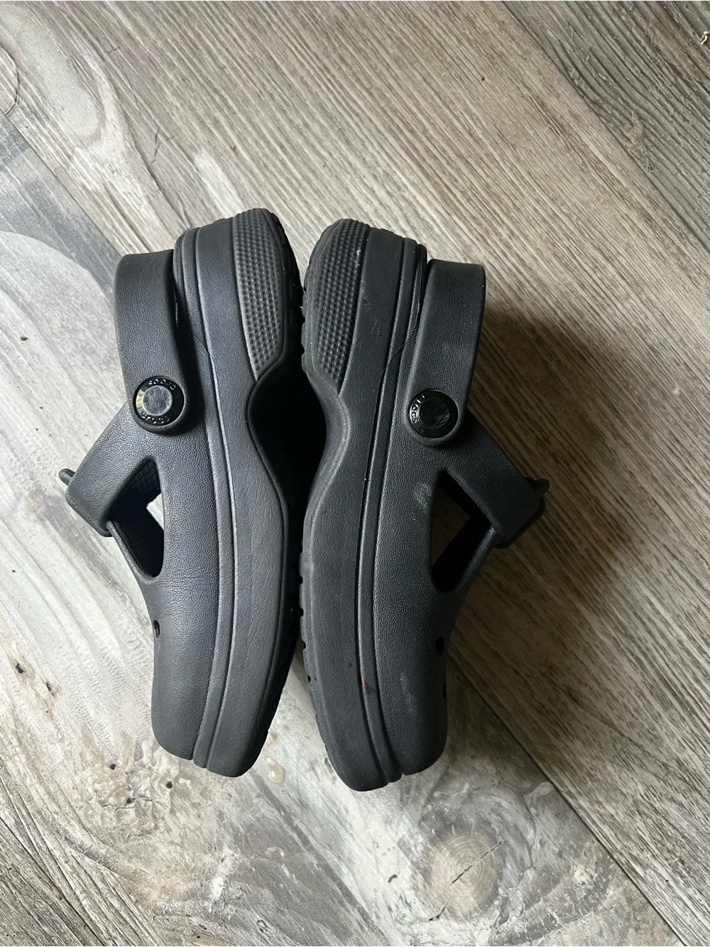 Kids Classic Crocs MaryJane Black Clogs